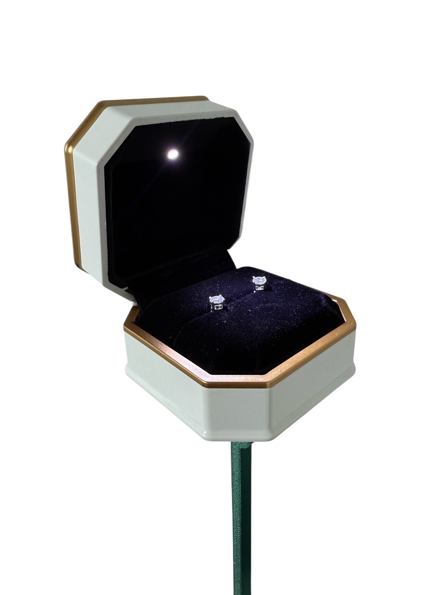 GEMSTEM WITH 1 CTW LAB DIAMOND EARRINGS