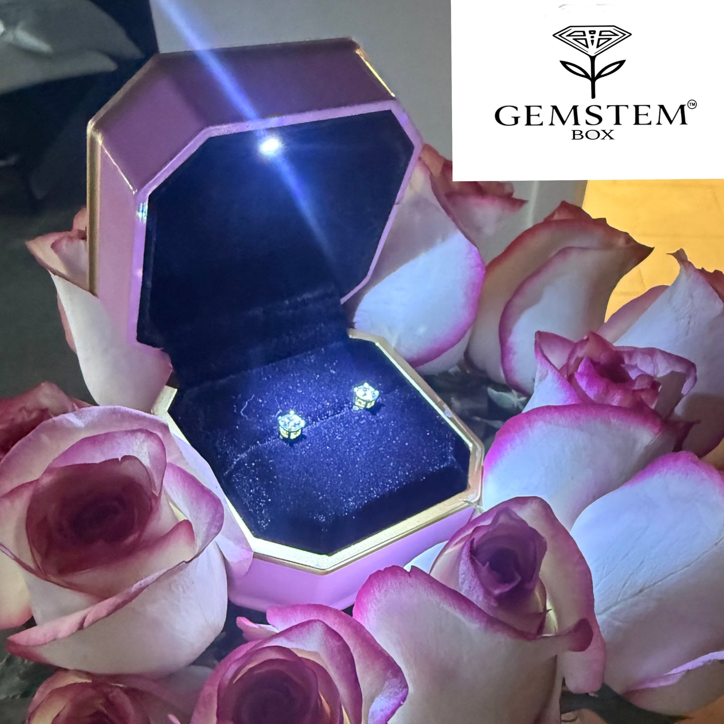 GEMSTEM™  THE EXPEREINCE   (Lab diamond Earrings And Box!)