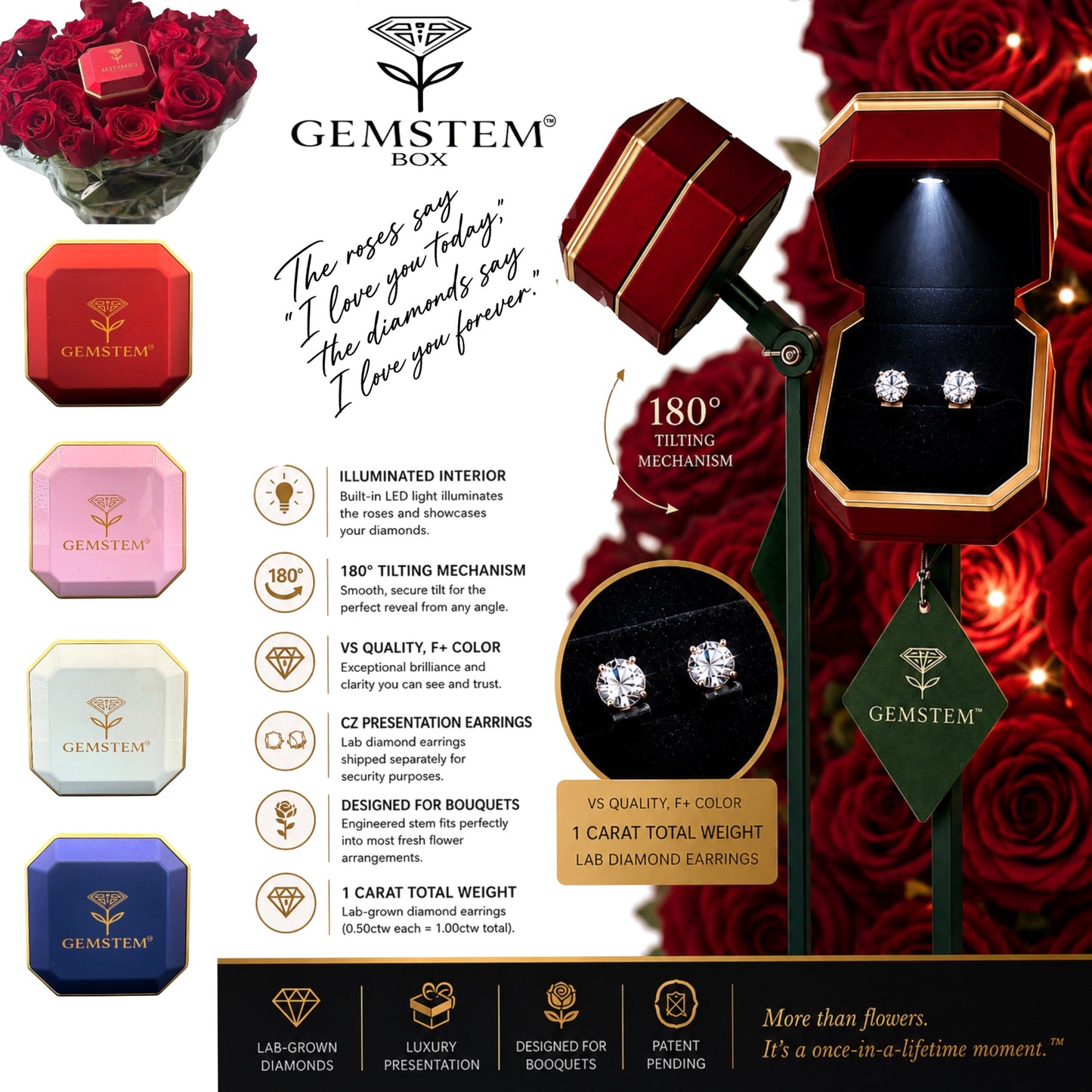 GEMSTEM™  THE EXPEREINCE   (Lab diamond Earrings And Box!)